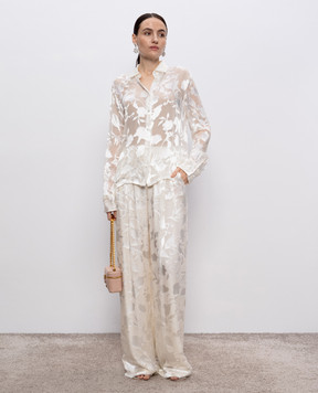 Ermanno Scervino Бежевый палаццо с шелком в узор. D462P706FDYSH