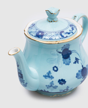 Ginori 1735 Голубой фарфоровый чайник-заварник из коллекции Oriente Italiano 600 мл 003RG00FTE400G00124300