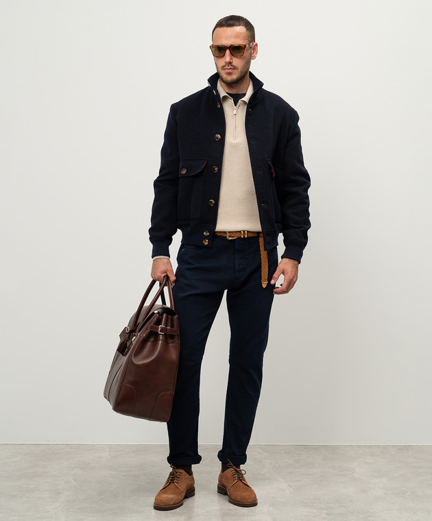 Brunello Cucinelli Синяя футболка с принтом Eternal Balance M0B138413 изображение 2