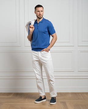 Cashmere&Whiskey Синє поло з шовком FS05