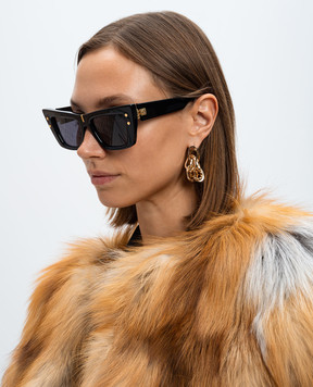 Balmain Черные очки B-Eye с логотипом. BPS156A54