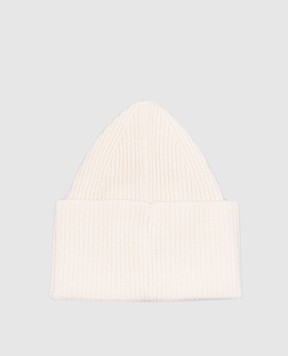 Off-White Бежева шапка з вовни з логотипом Arrow OWLC018F24KNI003