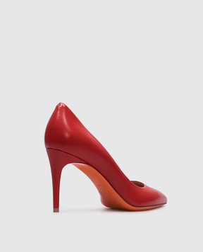 Santoni Красные кожаные туфли  WDID70945HI2NSZA