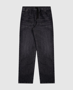 Dolce&Gabbana Дитячі сині джинси з вишивкою монограми логотипа L42F85LDD39