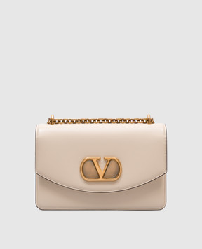 Valentino Бежевая кожаная сумка-мессенджер VAIN 6W0B0R16GCB