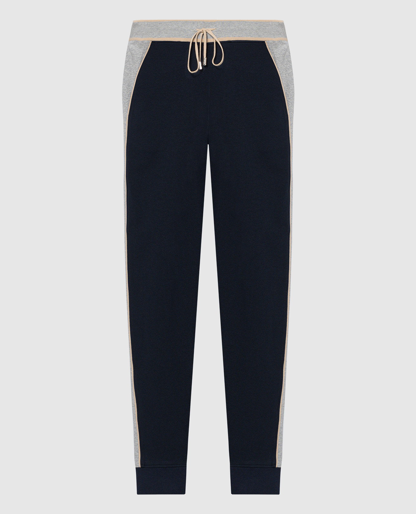 Blue joggers with monogram logo embroidery