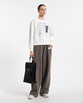 Maison Margiela MM6 Белый свитшот с принтом с логотипом S52GU0242M25012
