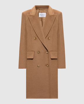 Max Mara Коричневе двобортне пальто COSA з вовни верблюда COSA