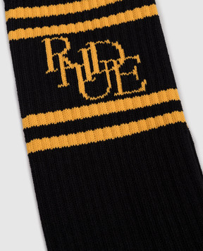 Rhude Черные носки с узором логотипа RHPF25SO03750