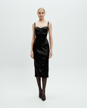 Dolce&Gabbana Чорна сукня бюстьє F6DIHTFURAD
