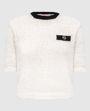 Twinset Білий джемпер з емблемою логотипа 251TP3440