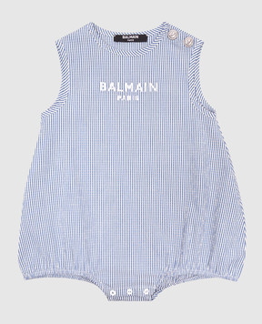 Balmain Детское синее боди в полоску BWA51BP0487