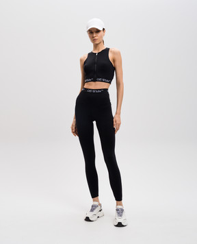 Off-White Чорні легінси з візерунком логотипа OWVV003S25JER001