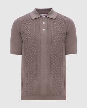 Brunello Cucinelli Бежеве поло в тканий візерунок M29203305