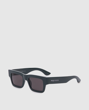 Alexander McQueen Зеленые очки с логотипом 832526J0749