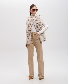 Marco Schera Vanoli Білий жилет з хутра рисі 304LINCOBIANCOlin