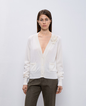 Ermanno Scervino Білий кардиган з вовни D455N323APLFS