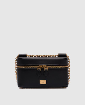 Dolce&Gabbana Черная кожаная сумка кросс-боди Sicily с логотипом BB7800B7321