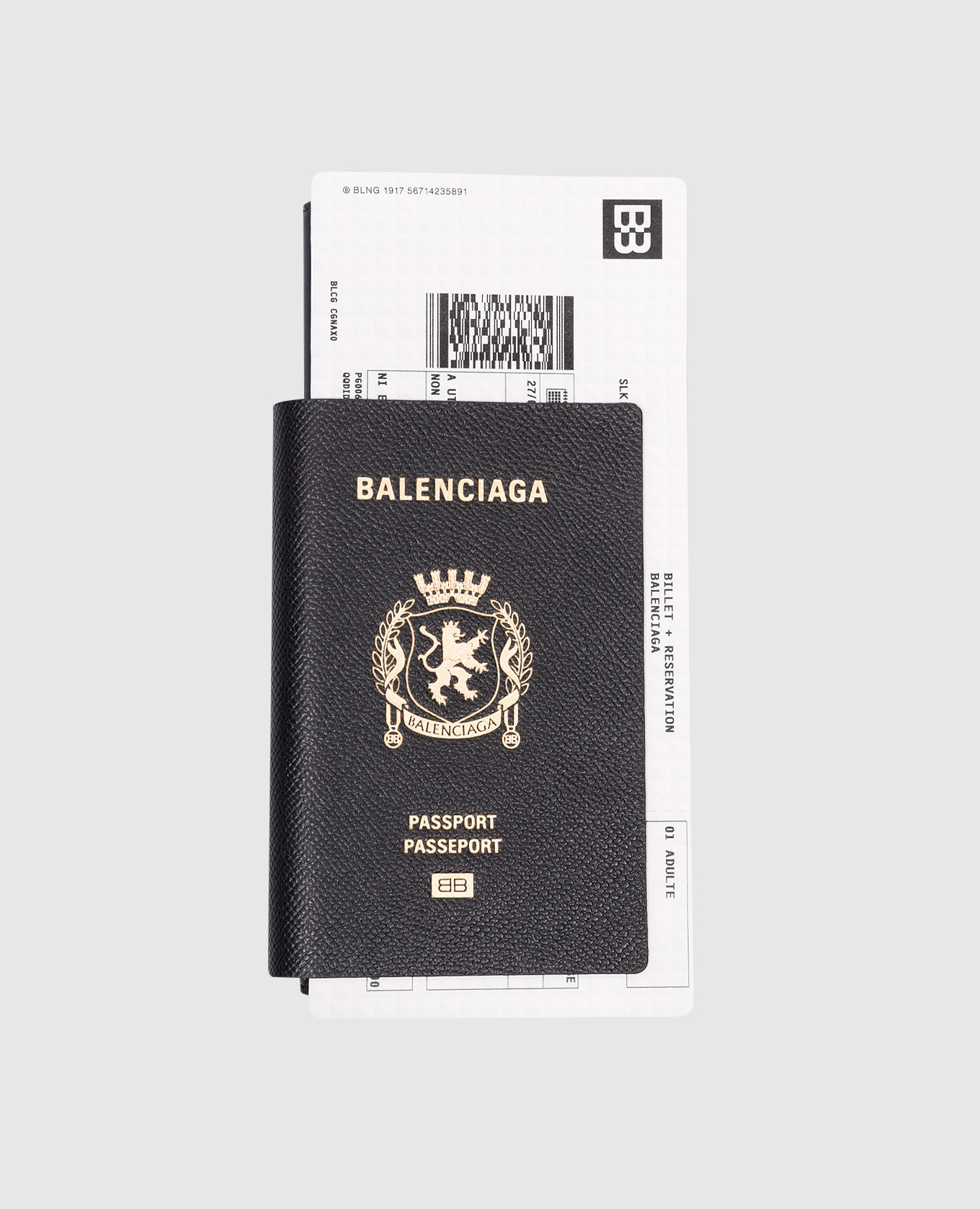 

Черный кожаный портмоне Passport Long Wallet 1 Ticket, Портмоне