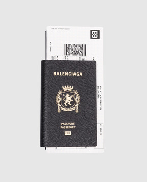 Balenciaga Черный кожаный портмоне Passport Long Wallet 1 Ticket 7877742AA3R
