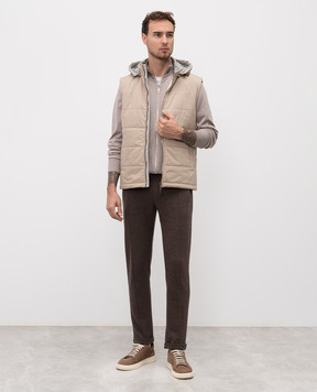 Doriani Cashmere Бежевий кардиган з вовни, шовку і кашеміру 18399B79