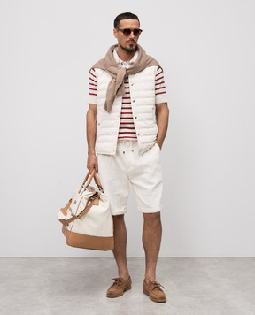 Brunello Cucinelli Бежевый стеганый пуховой жилет MD4791711P
