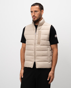 Moncler Бежевый пуховый жилет Giaf J20911A000345971P