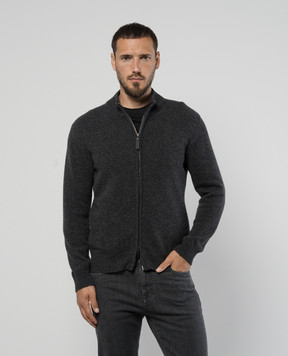 Canali Серый кардиган из шерсти и кашемира MK02164C0022