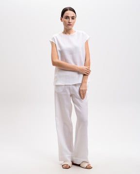 Asceno Білий топ Dasha з льону T034F06C02