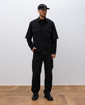 Dolce&Gabbana Черные брюки карго с логотипом. GP03LTG8MH8