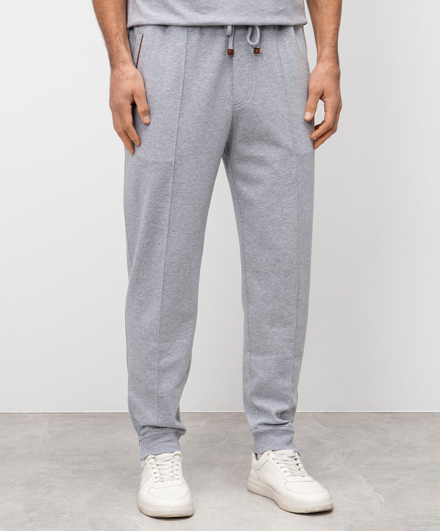 Brunello Cucinelli Сірі меланжеві джогери MW8633315G зображення 3