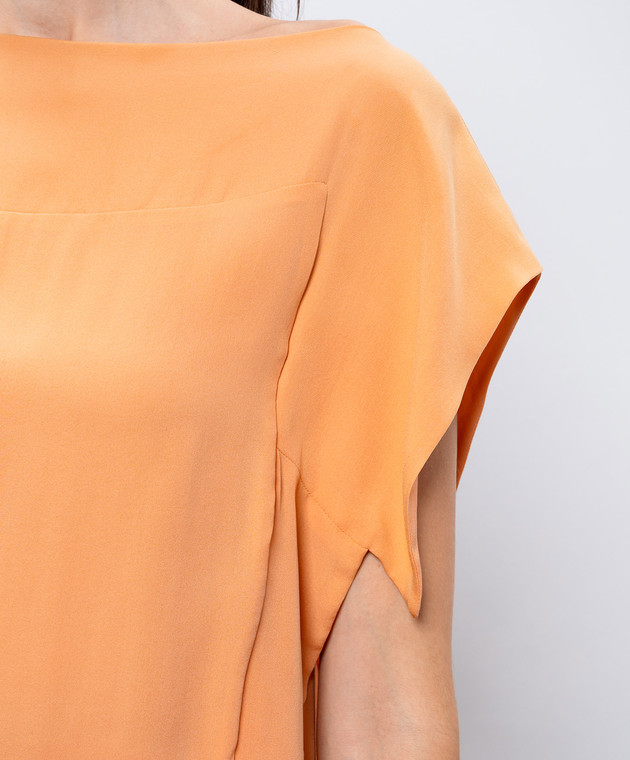 Antonio Berardi Оранжевый топ из шелка BPY304ABY402D изображение 5