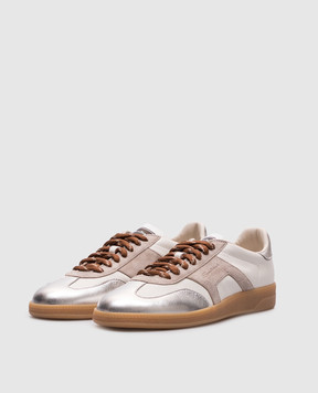 Santoni Белые кожаные кроссовки с логотипом. WBPL61244FARSPSX