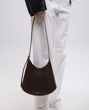 Jil Sander Коричневая кожаная сумка Eldorado с логотипом J08ZH0062P8354