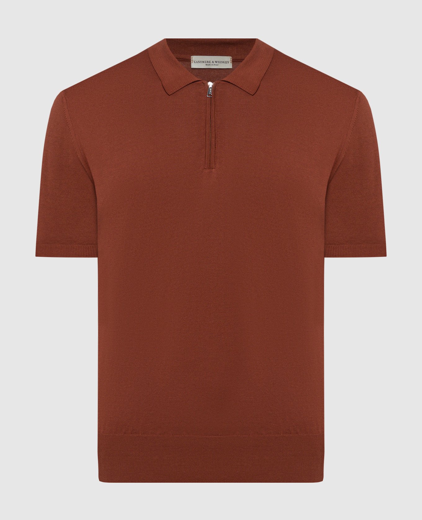 Brown polo shirt with silk