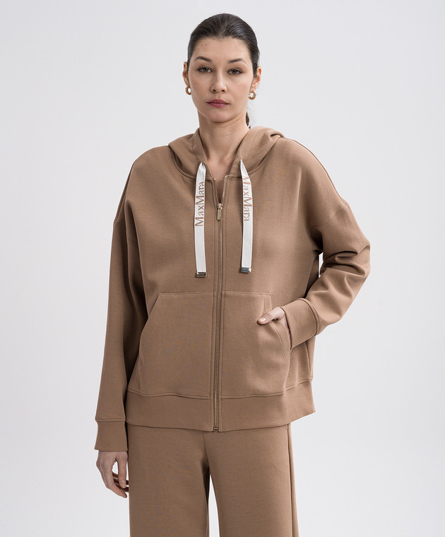 Max Mara Коричнева спортивна куртка JOUR JOUR зображення 3