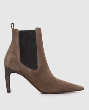 Brunello Cucinelli Коричневі замшеві ботильйони MZSFC3008P
