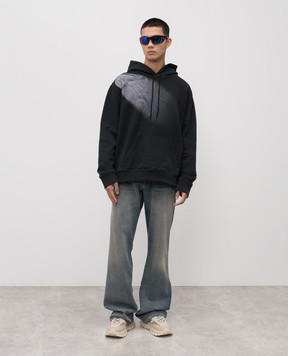 Maison Margiela MM6 Чорне худі з принтом логотипа SH2GU0024M25024