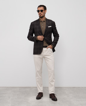 Canali Коричневое поло из кашемира MK02165C0017
