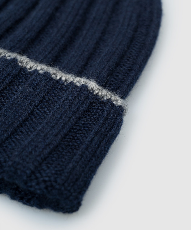 Brunello Cucinelli Синяя шапка из кашемира M2240900 изображение 4