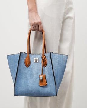 Ermanno Scervino Блакитна сумка-тоут Maggie з логотипом D463S354EMY