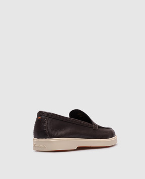 Santoni Коричневі шкіряні лофери WUYA71436TISSWKA
