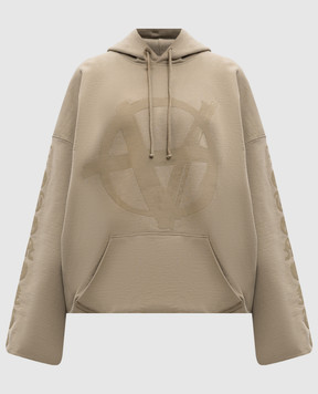 Vetements Худі кольору хакі з принтом UA66HD630T