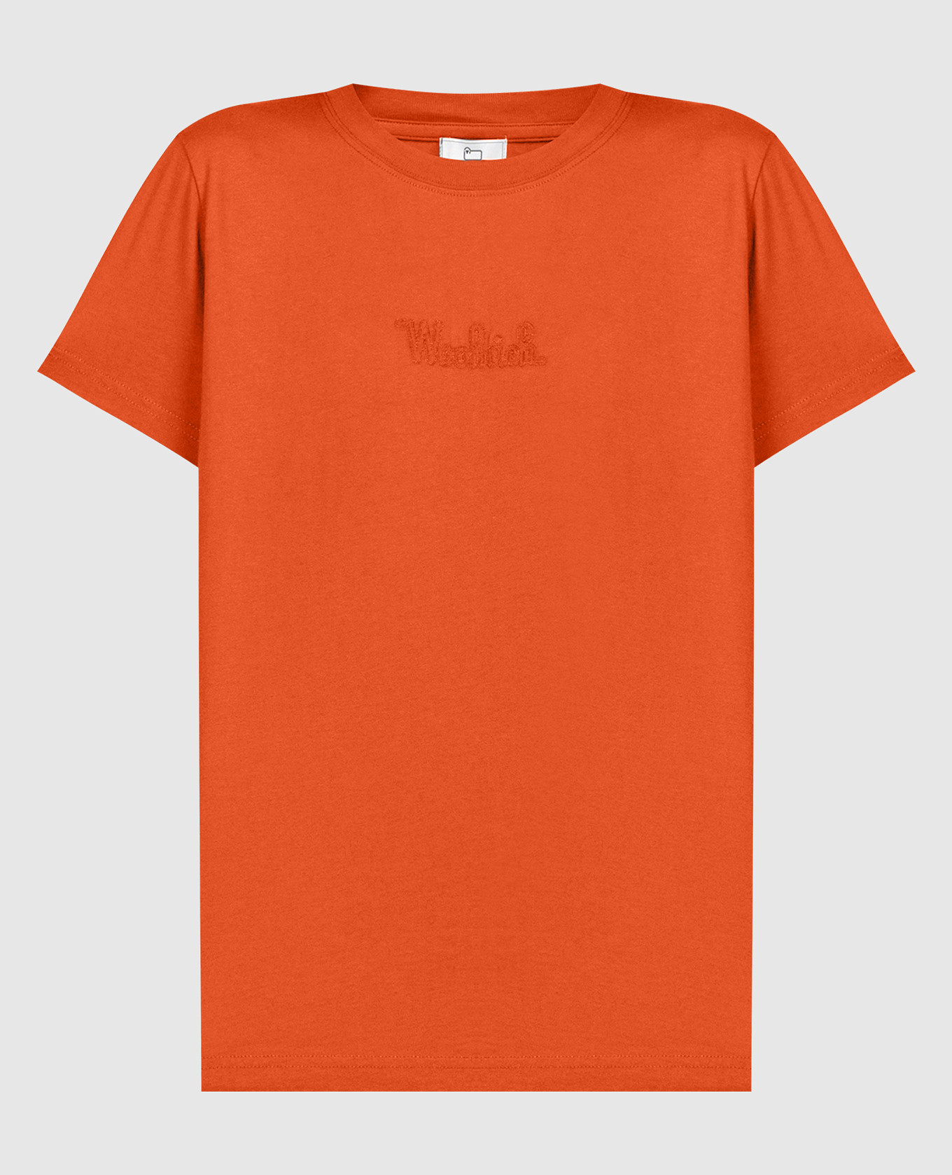 Оранжевая футболка с вышивкой логотипа