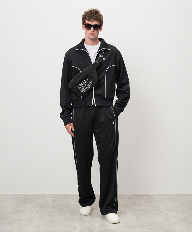 AMIRI Черные спортивные брюки Flare с логотипом AMPATP1013 изображение 2