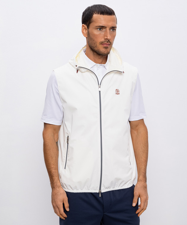Brunello Cucinelli Белый жилет с логотипом логотип MM49A7450G изображение 3
