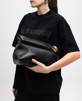 Jil Sander Чорна шкіряна сумка з тисненням логотипа J06WF0002P7366