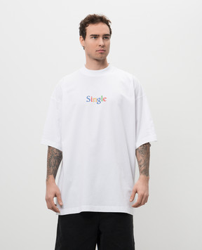 Vetements Белая футболка с принтом Single UA66TR700Wm