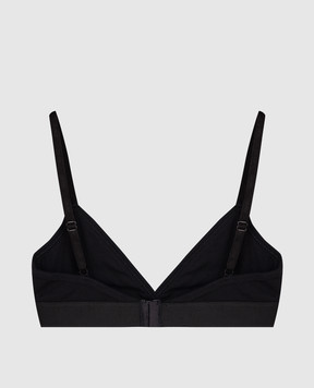 Versace Черный лиф в рубчик с логотипом 10135031A09551