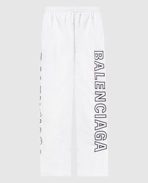 Balenciaga Белые спортивные брюки с вышивкой логотипа 768829TNO79m